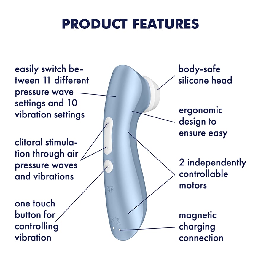 Satisfyer Pro 2+ клиторен стимулатор син — 2/6