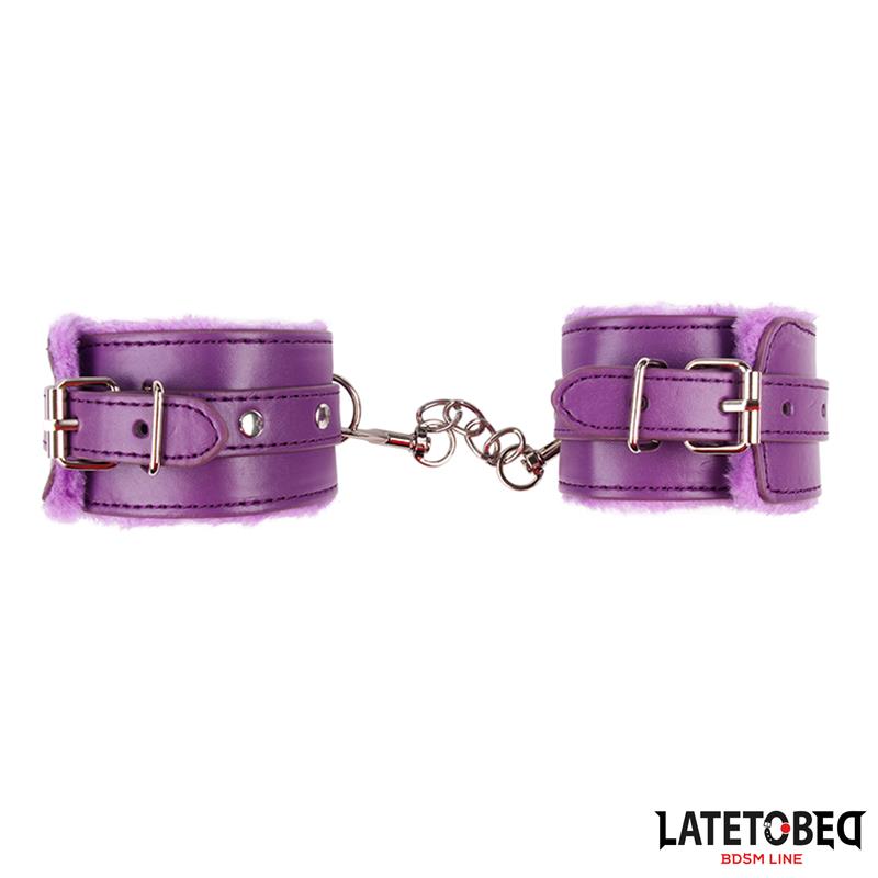 LATETOBED белезници с пух 31см Purple — 2/3